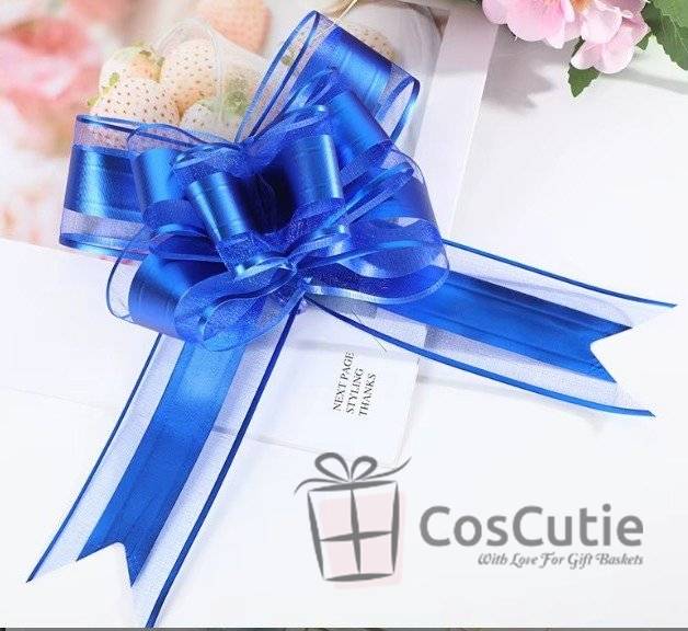 Funda cadou organza mare, Albastru, 16cm