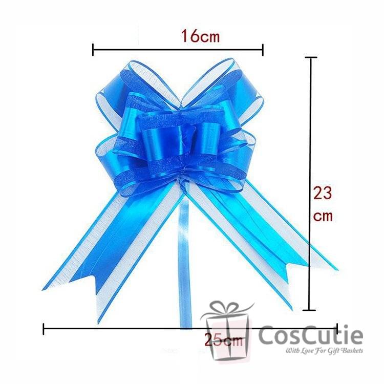 Funda cadou organza mare, Albastru, 16cm