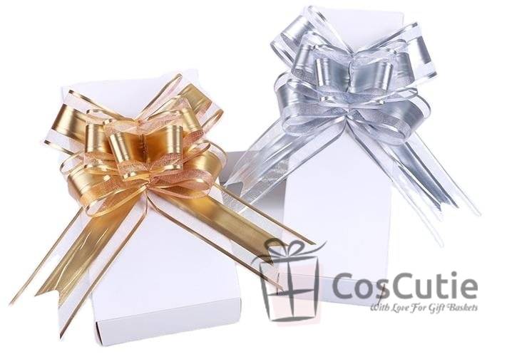 Funda cadou organza mare, Argintiu, 16cm