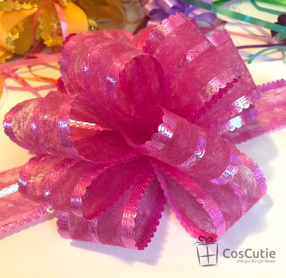 Funda mare Organza, pampon bucle mari, Cyclam, 20cm