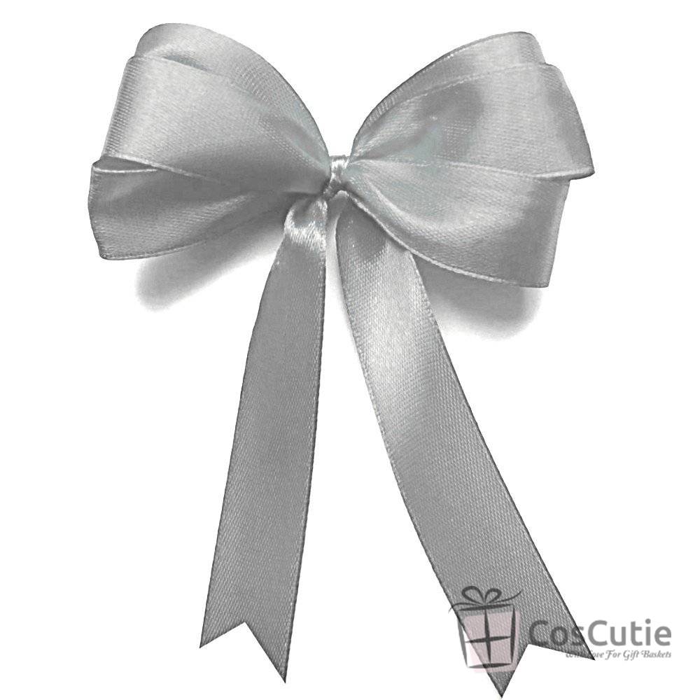 Fundite panglica satin, bucle triple, 10x11cm, diverse culori