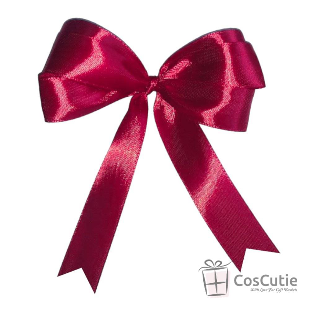 Fundite panglica satin, bucle triple, 10x11cm, diverse culori