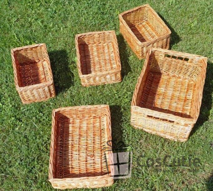 Lada depozitare din rachita, cu manere, 40x30x20cm