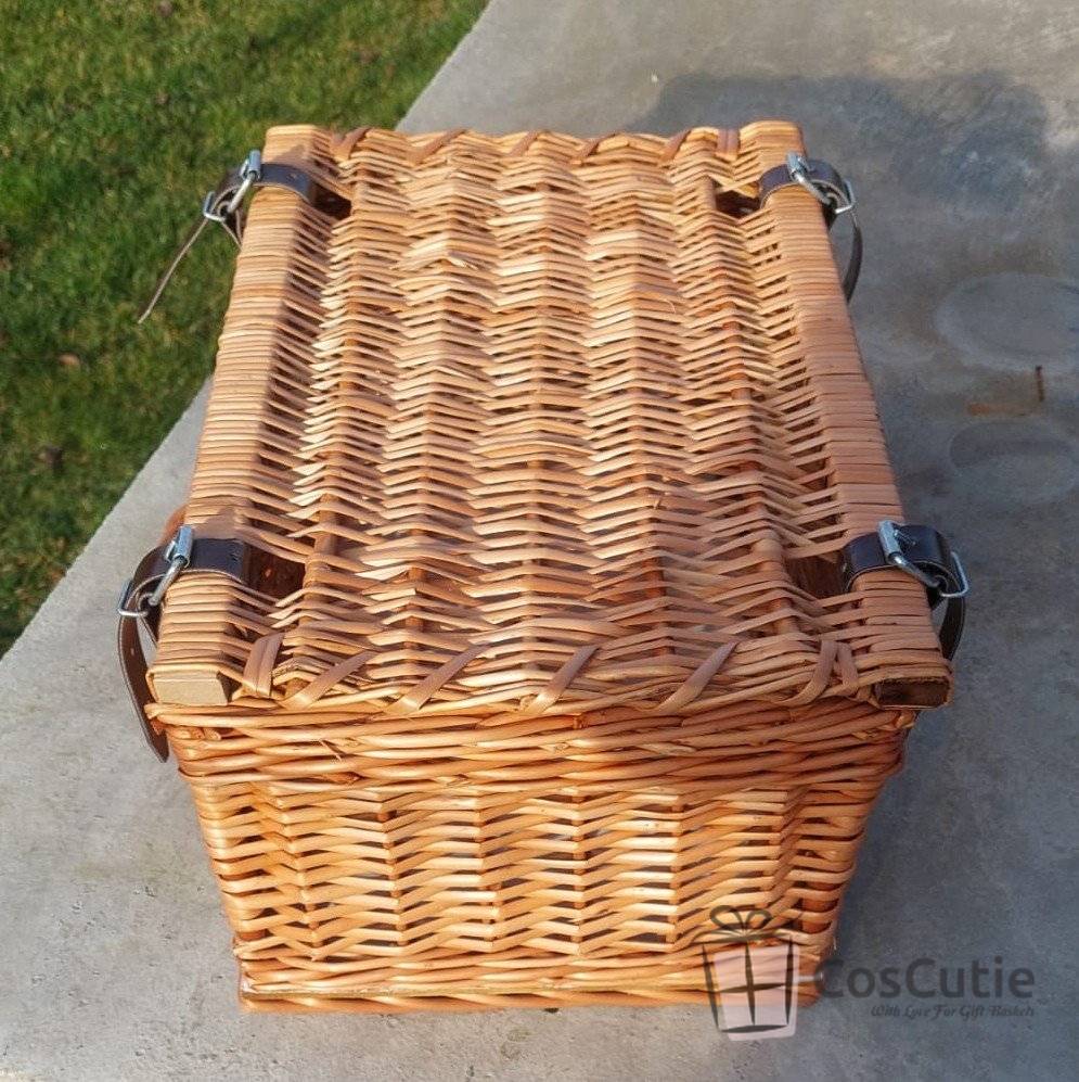 Ladita cu capac din rachita, Natur, 33x26x20cm