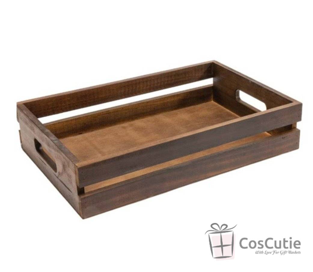 Ladita din Lemn cu Manere Integrate, 40x30x10 cm