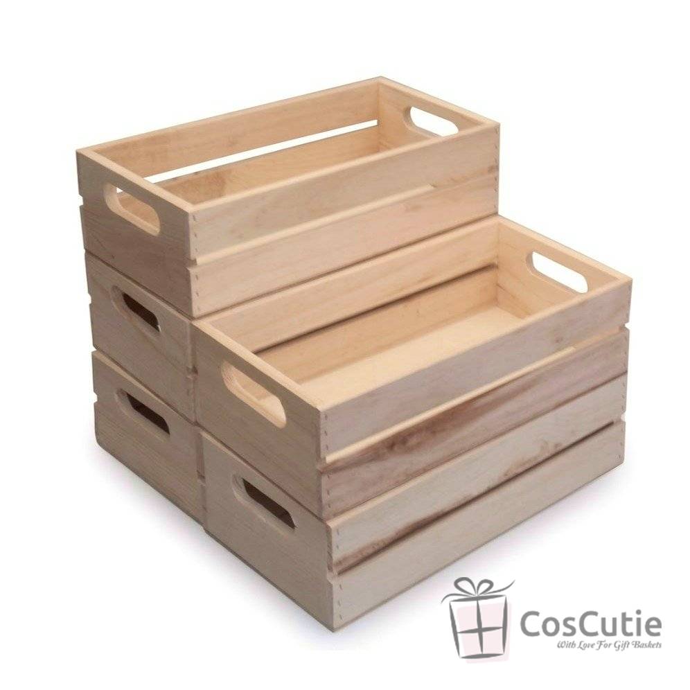 Ladita din Lemn cu Manere Integrate, 35x25x10 cm