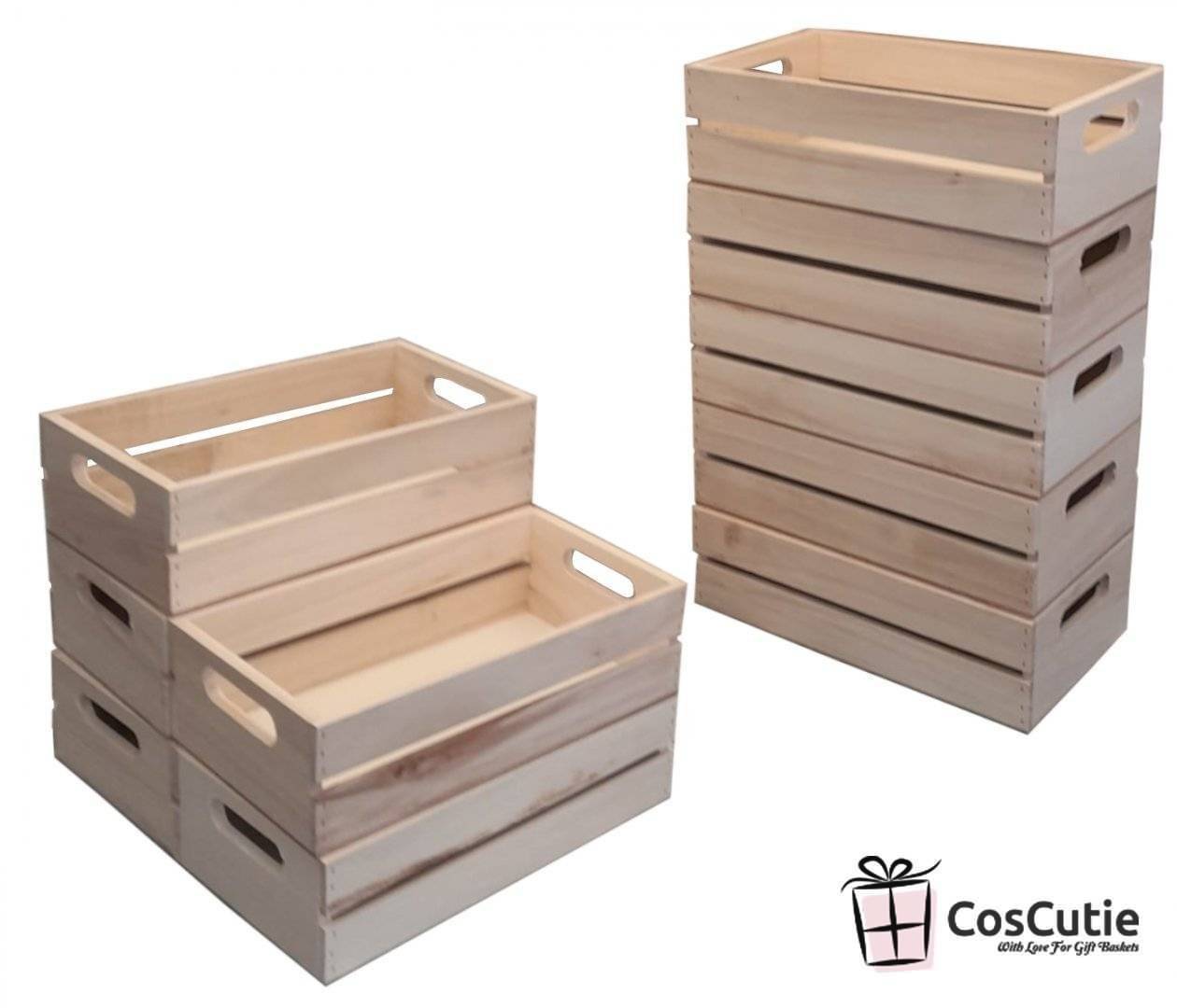 Ladita din Lemn cu Manere Integrate, 35x25x10 cm