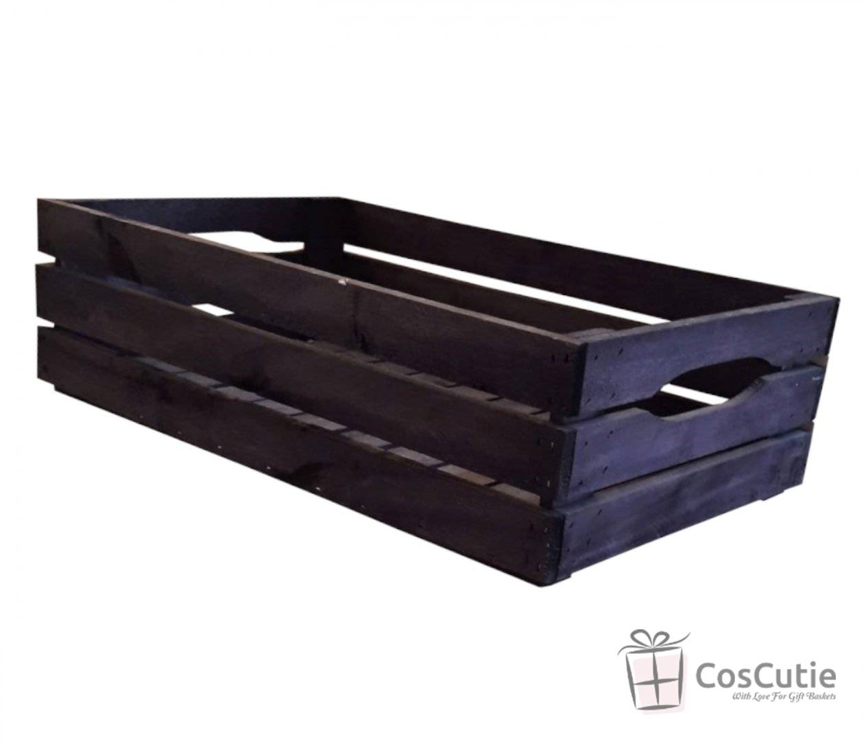 Ladita din Lemn Natural cu Manere Integrate, 40x30x15 cm