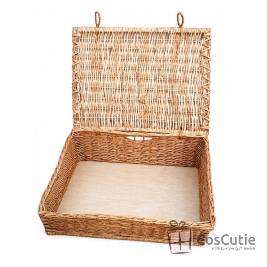Ladita din rachita naturala cu capac, 35x25x12 cm