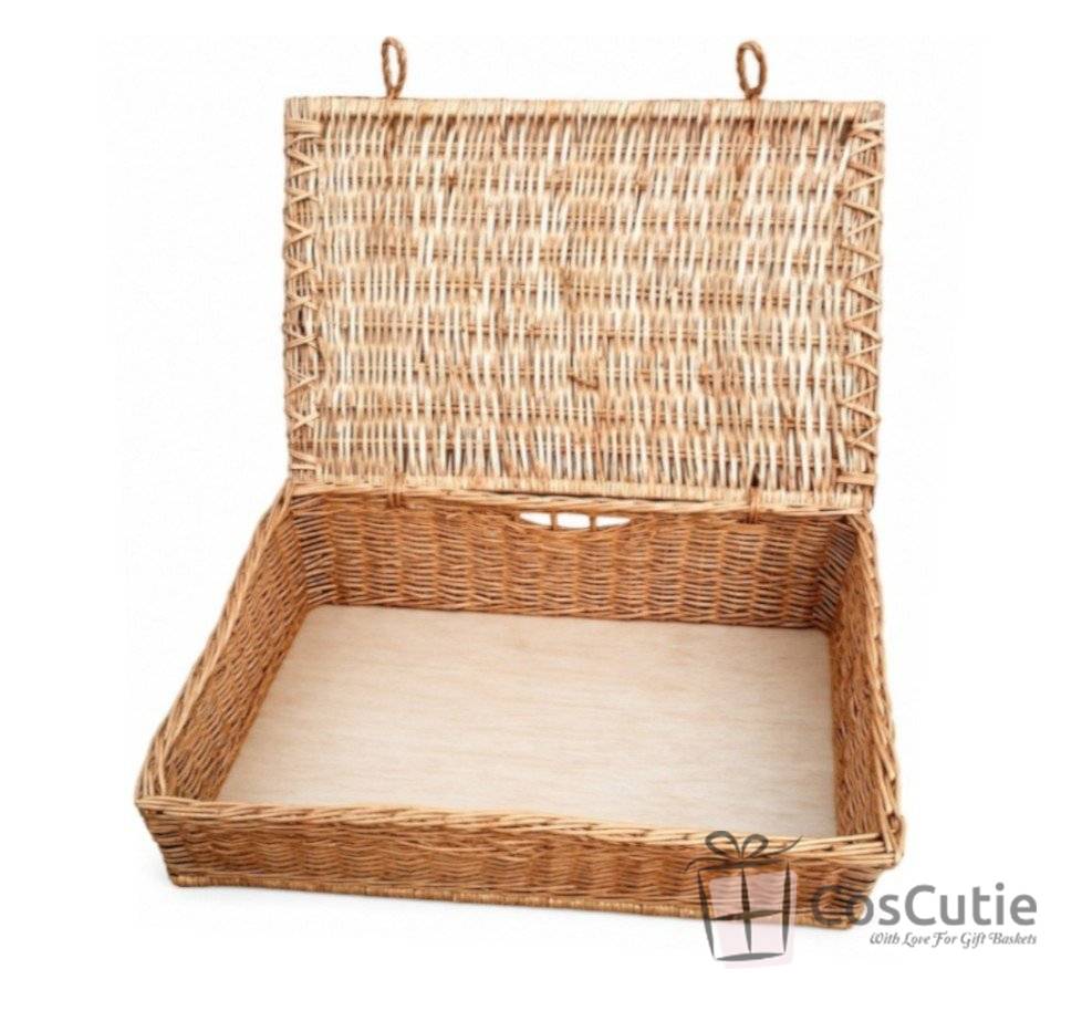  Ladita din rachita naturala cu capac, 40x30x15 cm