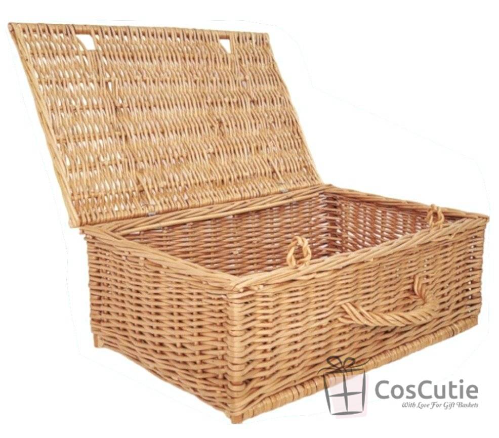  Ladita din rachita naturala cu capac, 40x30x15 cm