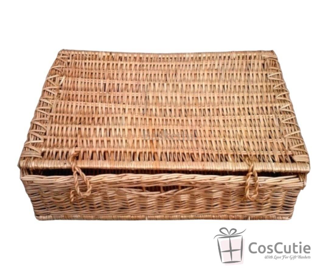  Ladita din rachita naturala cu capac, 40x30x15 cm