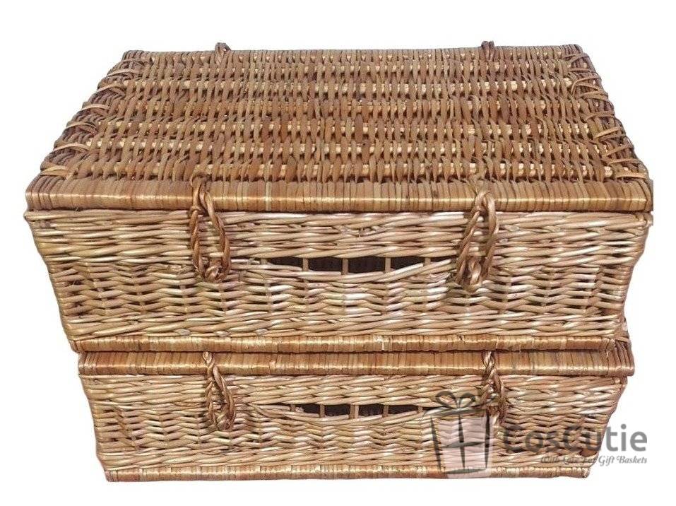 Ladita din rachita naturala cu capac, 45x30x15 cm