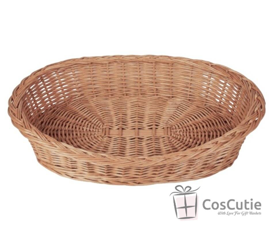 Pat oval din rachita pentru caini 80x60 cm 