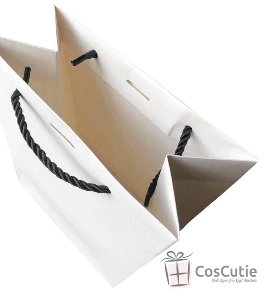Pungi cadou Soft Touch Velvet Premium, Alb 18x23x10 cm