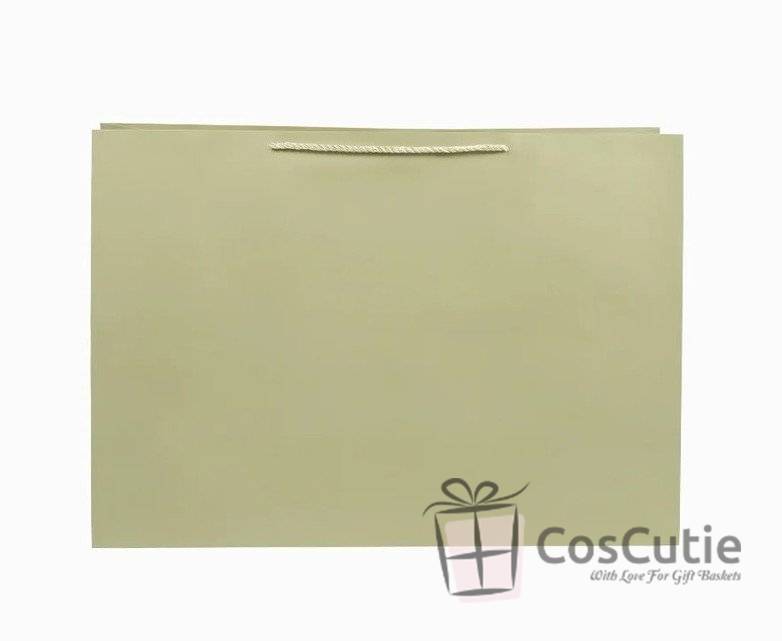 Punga cadou orizontala, Crem-Light green, XL 57x40x20cm