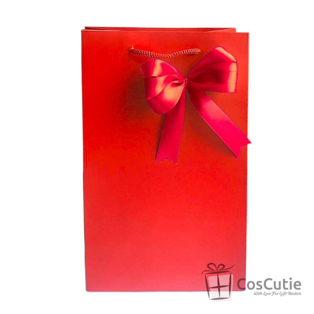Punga cadou Premium Rosie cu fundita satin - 16x9x27 cm