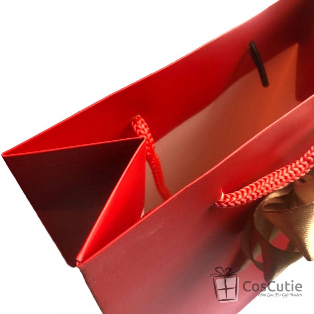 Punga cadou Premium Rosie cu fundita satin - 16x9x27 cm