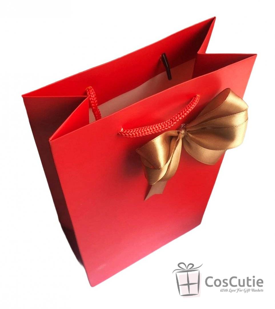 Punga cadou Premium Rosie cu fundita satin - 16x9x27 cm