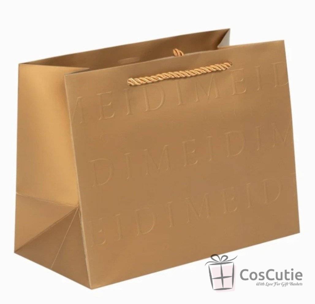 Punga cadou orizontala Monogram Luxury 32x26x15 cm - Alb, Silver, Golden