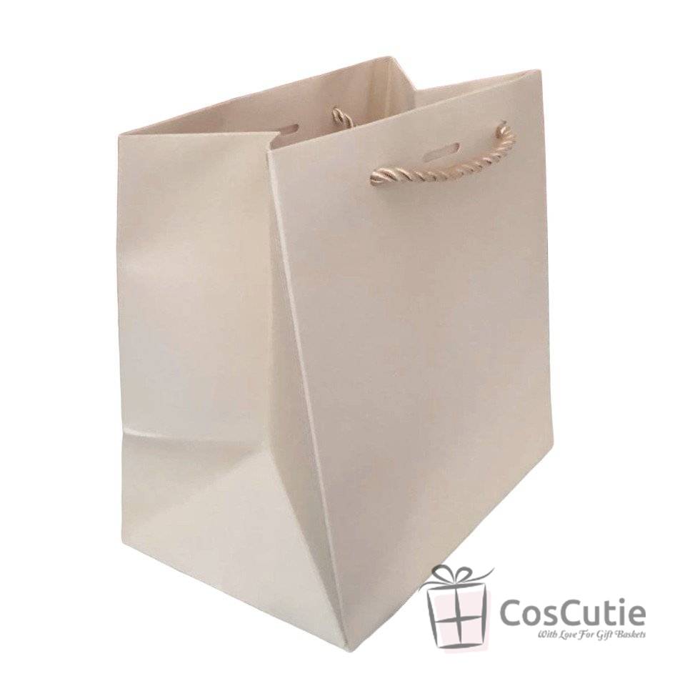 Punga cadou premium Crem 17x17x11 cm, carton Soft Touch 225 g/mp