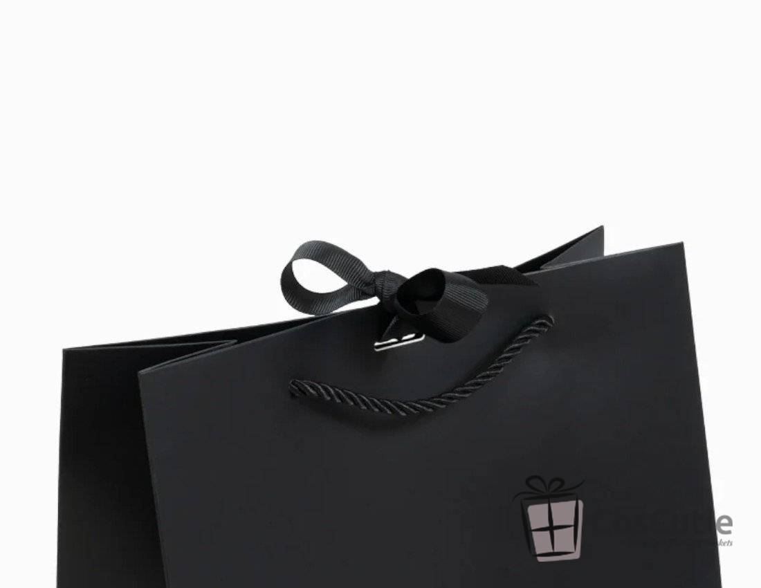 Punga cadou Premium, Negru, 26x32x12 cm
