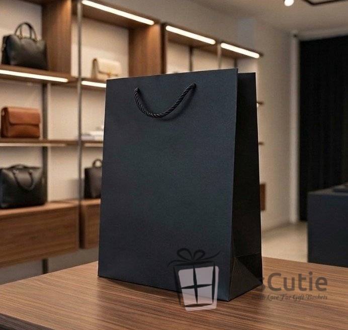 Punga cadou Premium, Negru, 26x32x12 cm