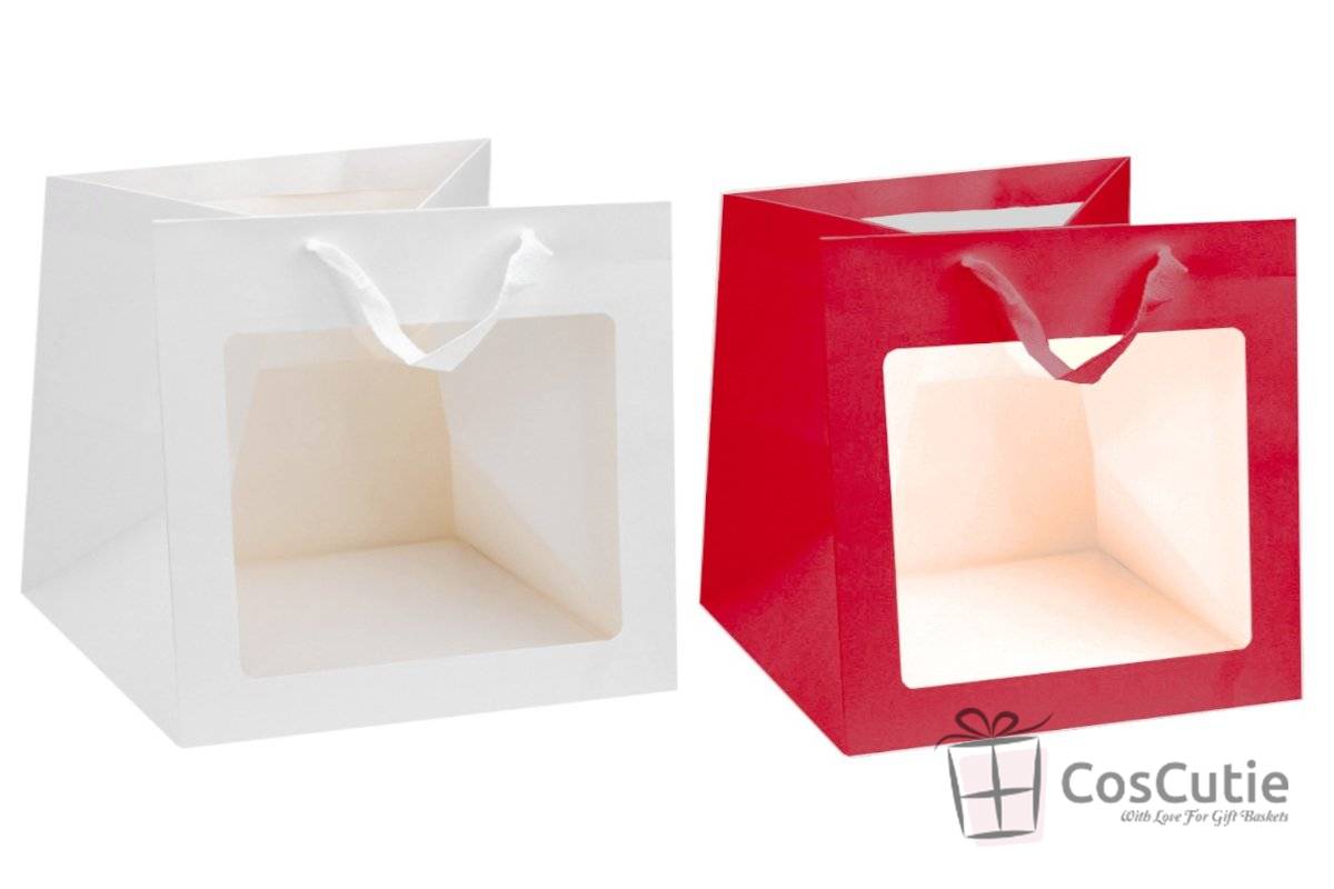 Pungi cadou patrate cu fereastra, 30x30cm, 24buc