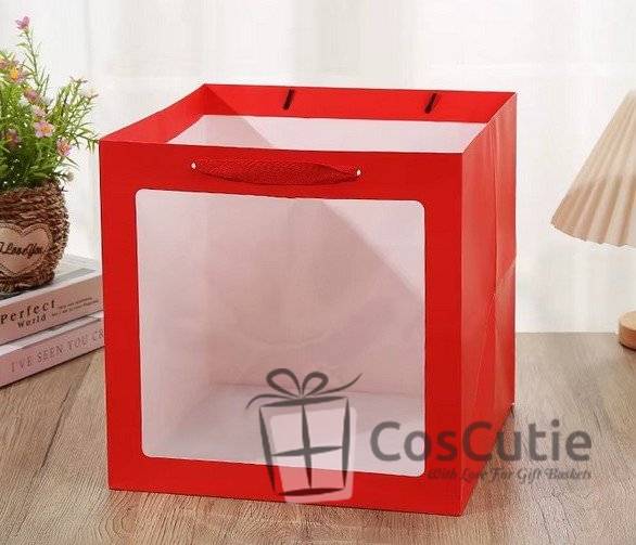 Pungi cadou patrate cu fereastra, 30x30cm, 24buc