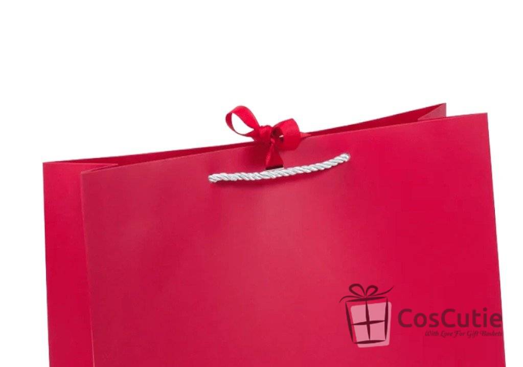 Pungi cadou Premium, Landscape 42x33x13cm, Rosu fuchsia