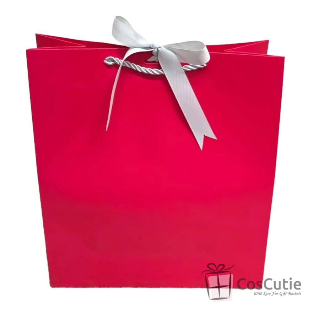 Pungi cadou Premium, Rosu fuchsia 26x32x12 cm