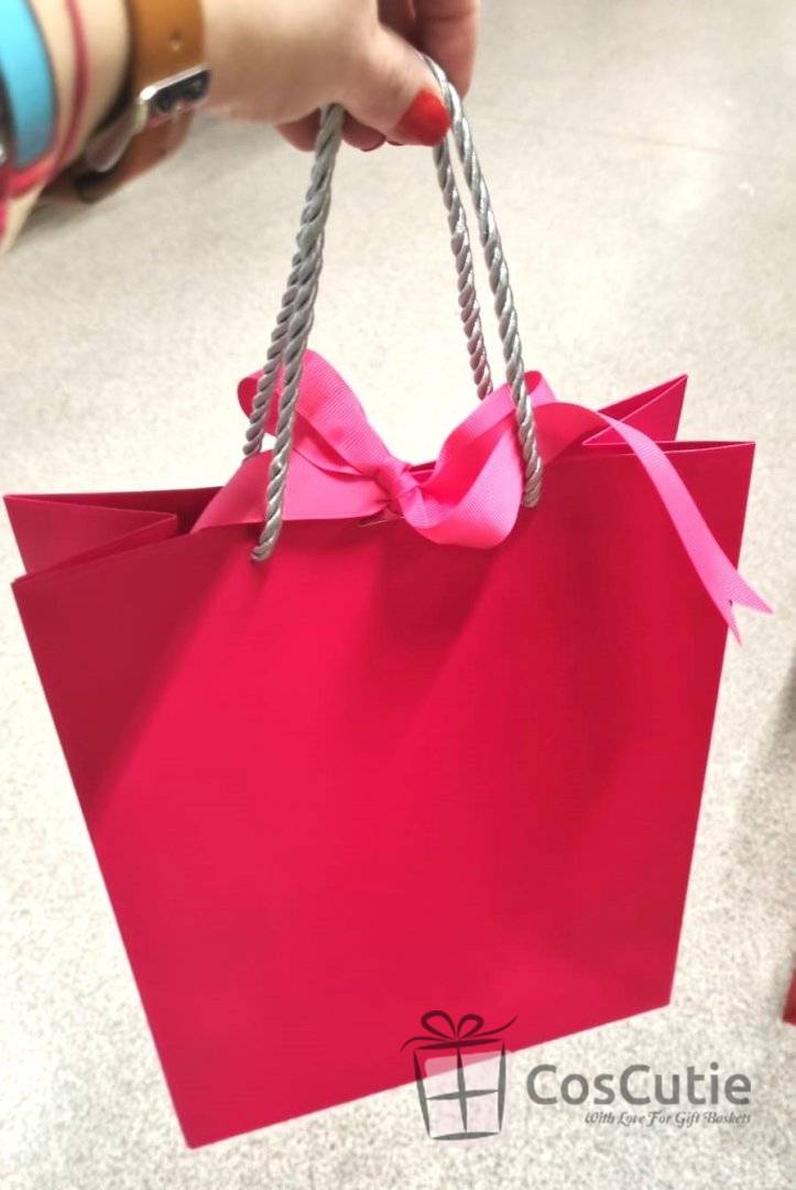 Pungi cadou Premium, Rosu fuchsia 26x32x12 cm