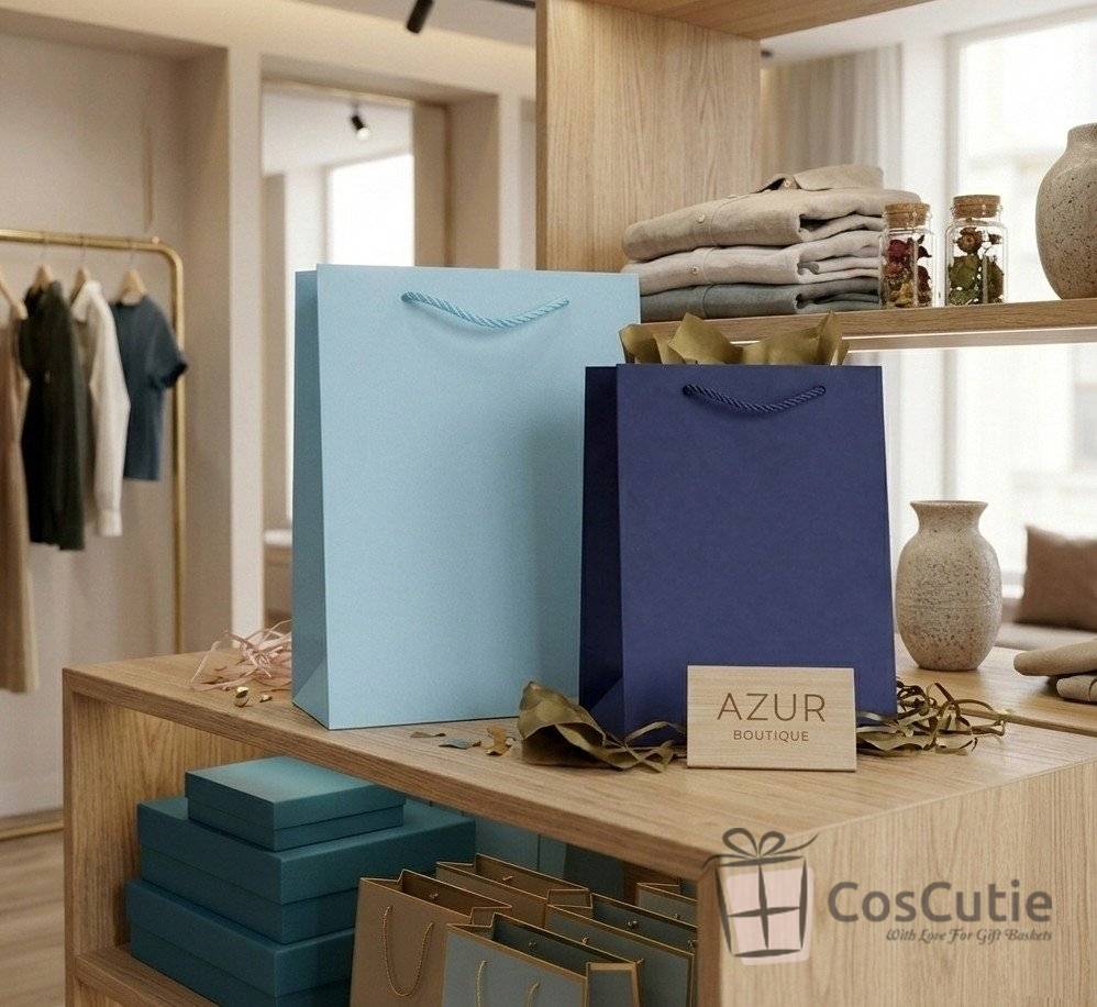 Pungi cadou Premium, Bleu chanel 26x32x12 cm