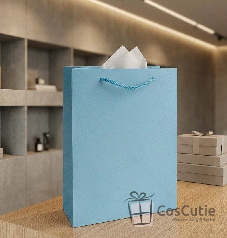 Pungi cadou Premium, Bleu chanel 26x32x12 cm