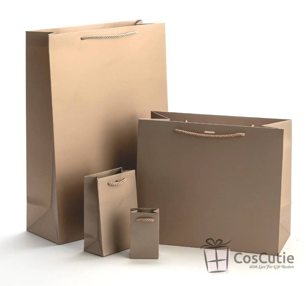 Pungi cadou Soft touch 32x26x15 cm Golden Taupe