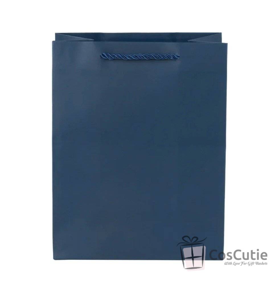Pungi Premium manere snur catifea, Bleumarin, 18x23x10 cm