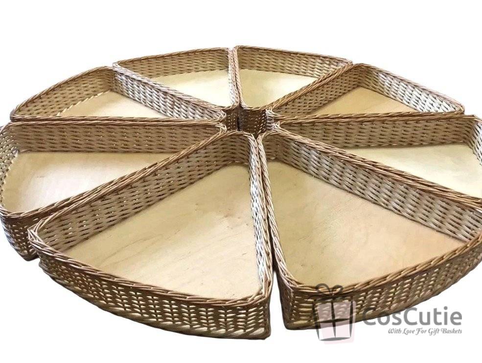 Set Expozitional din Rachita cu 7 Tavi si Baza din Placaj - Diametru 65 cm