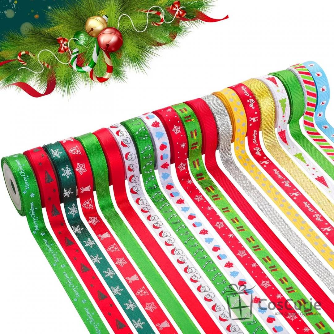 Set ambalare cosuri si cadouri, Pungi celofan 60x85 cm si accesorii decorative Xmas