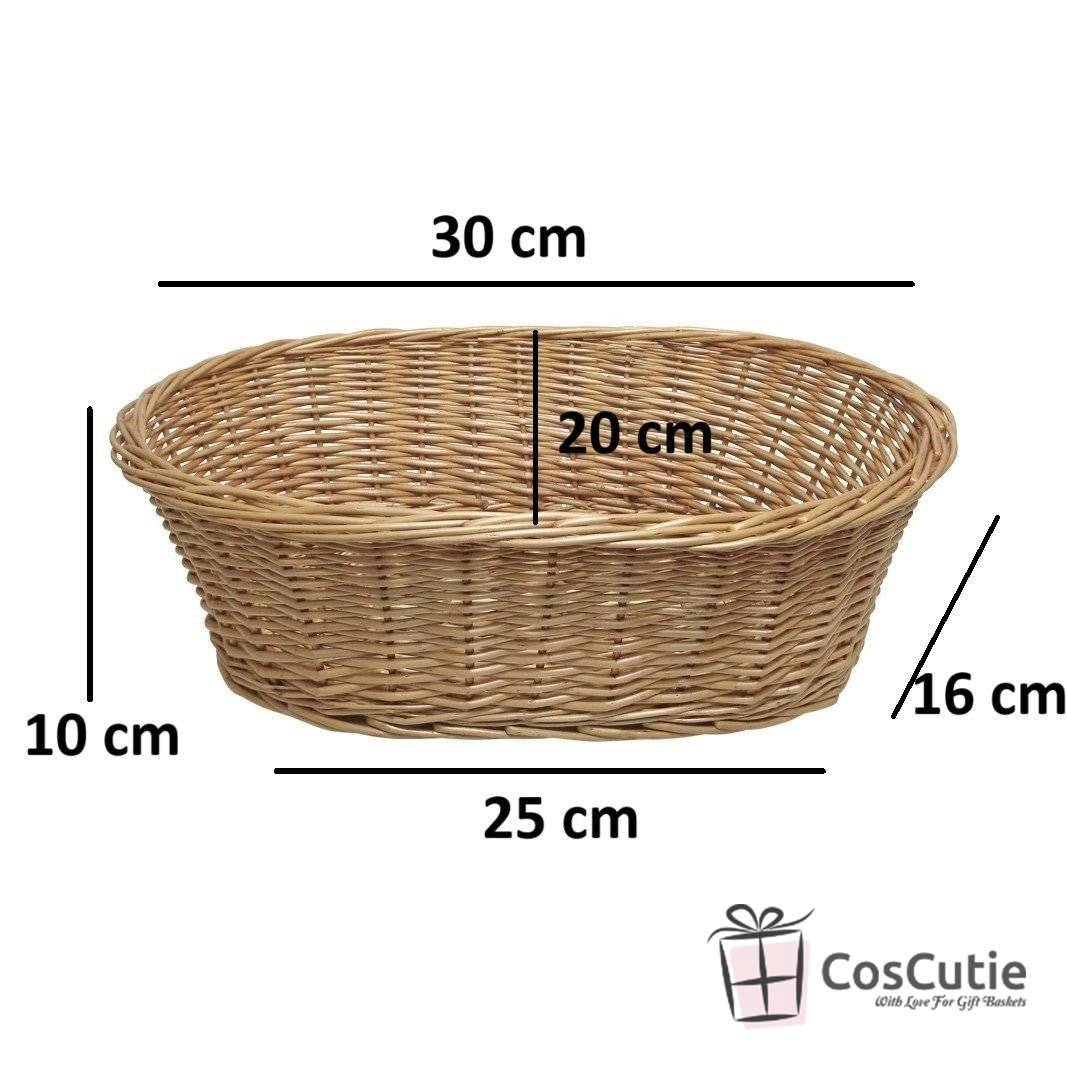 Set Cos Cadou din Rachita cu Accesorii pentru Ambalare, 30x20x10 cm