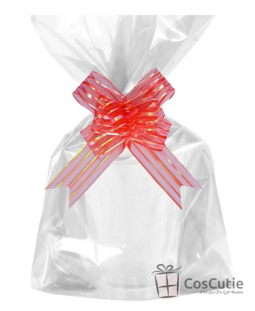 Set Funda organza 15 cm & Punga celofan ambalare cosuri cadouri 65x51cm