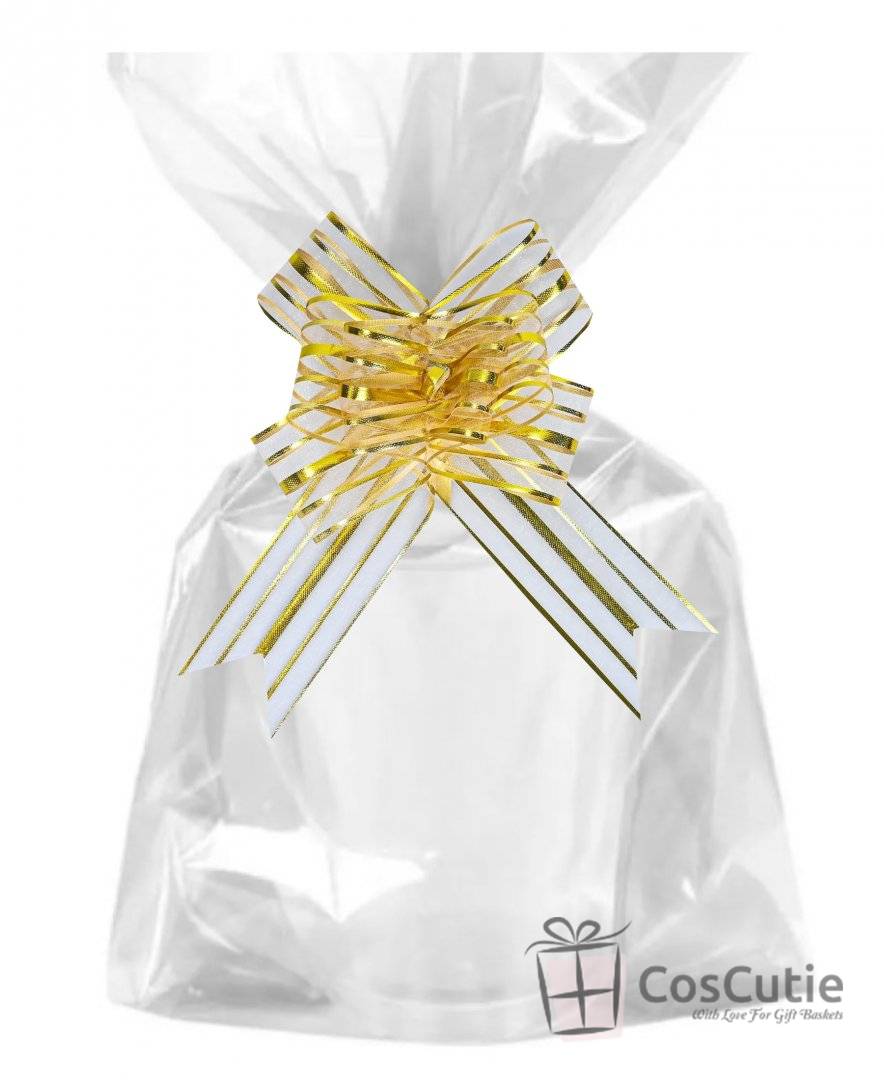 Set Funda organza 15 cm & Punga celofan ambalare cosuri cadouri 65x51cm