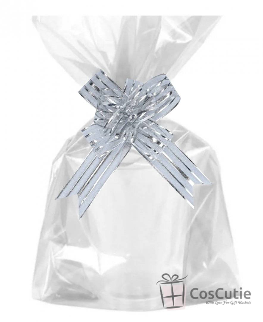 Set Funda organza 15 cm & Punga celofan ambalare cosuri cadouri 65x51cm