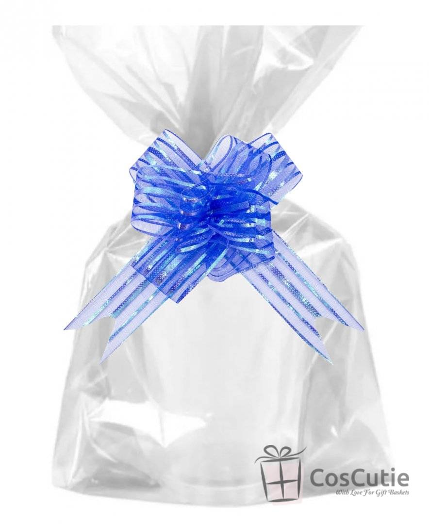 Set Funda organza 15 cm & Punga celofan ambalare cosuri cadouri 65x51cm