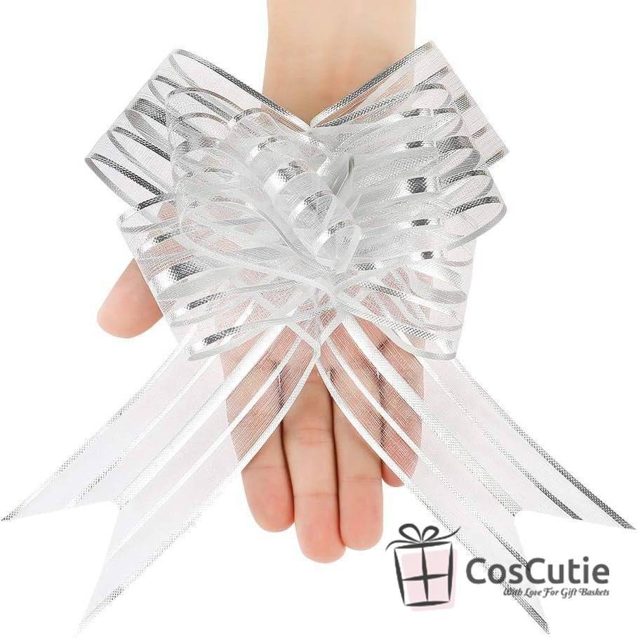 Set ambalare cosuri si cadouri, Pungi celofan 53x64 cm si accesorii decorative