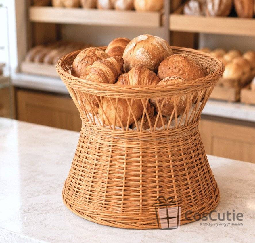 Suport oval din rachita pentru expunere si prezentare produse