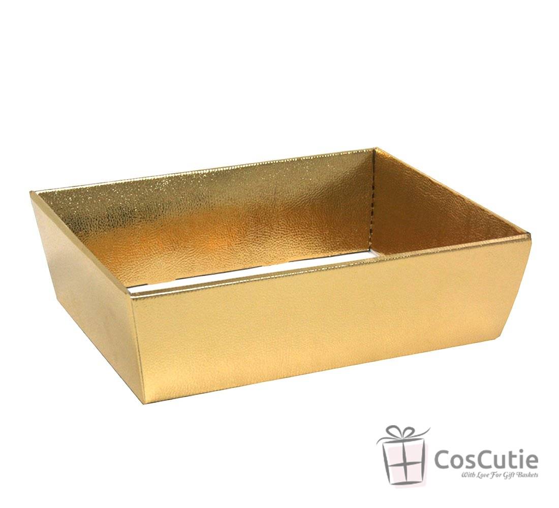 Tavita cadou Auriu lucios, 30x24x9 cm