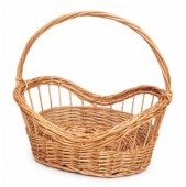 Cos cadou din rachita model barcuta 35 cm