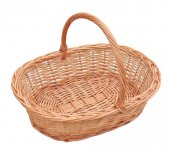 Cos oval traditional din rachita cu maner 35 cm, M