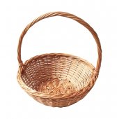 Cos rotund elegant din rachita cu maner 25 cm, S