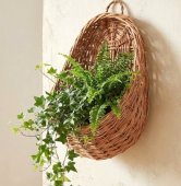 Cos de Perete din Rachita Naturala, Suport Suspendat Rustic